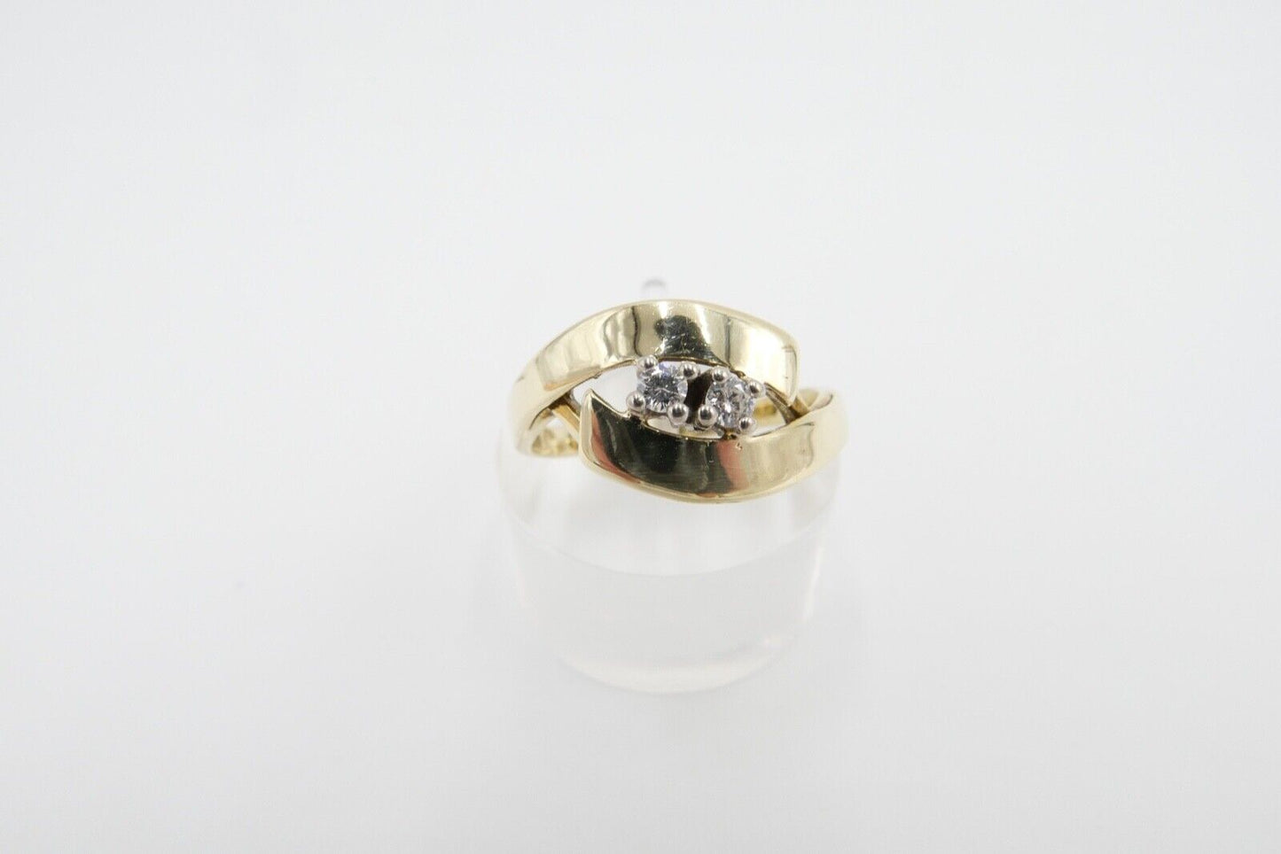 Damen Gelbgold Diamant brillant Ring 0,14 Ct 585 14K Gr. 56-57 - Antikhandel-Stuttgart