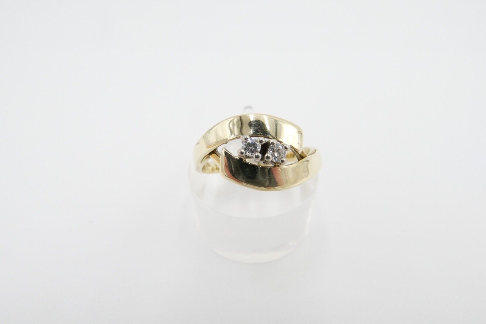 Damen Gelbgold Diamant brillant Ring 0,14 Ct 585 14K Gr. 56-57 - Antikhandel-Stuttgart