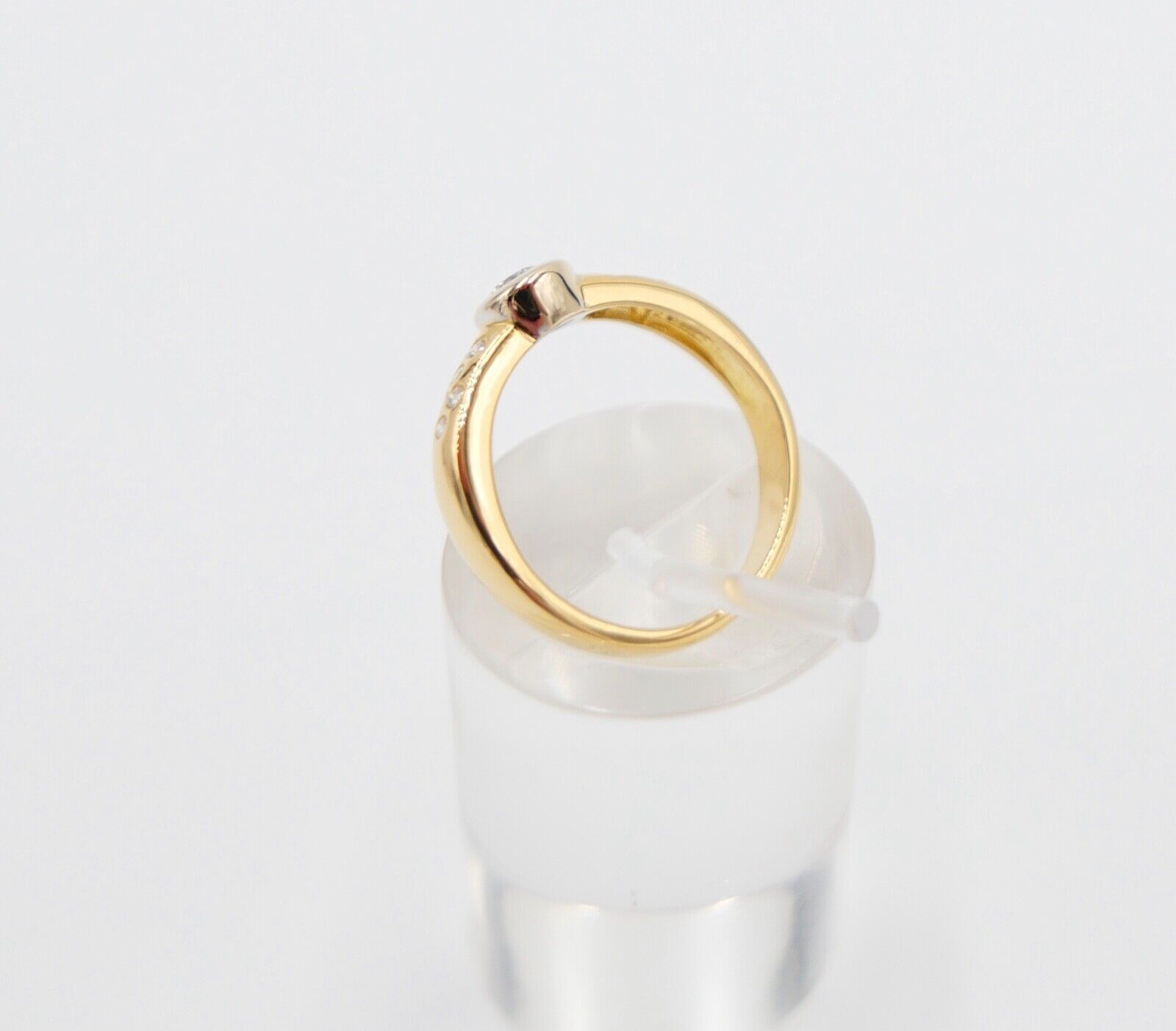 Eleganter Bicolor Gelb/Weiß Gold Ring 0,32 Ct SI Brillant 750 18K Gr. 53 - Antikhandel-Stuttgart