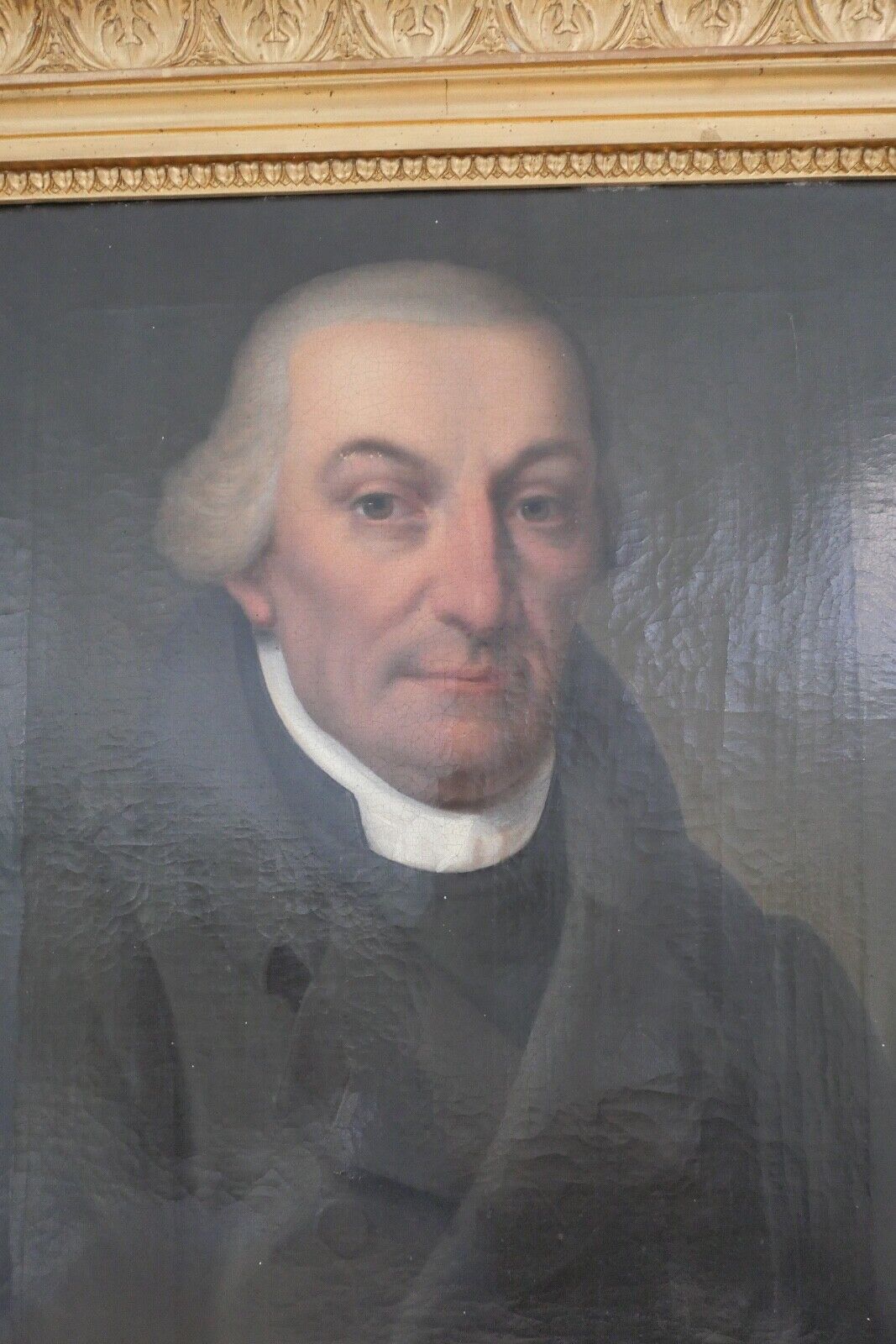 80 x 69 cm Gemälde Biedermeier Herr Portrait Mann Öl auf Leinwand Goldrahmen - Antikhandel-Stuttgart