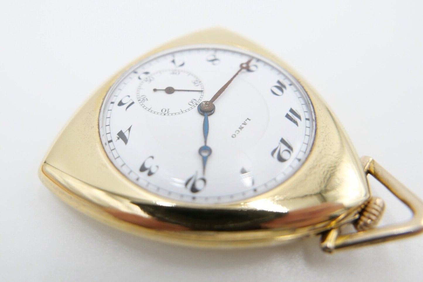 Taschenuhr Seltene Dreieckige LANCO vergoldet pocket watch Dreieck Plaque Or - Antikhandel-Stuttgart