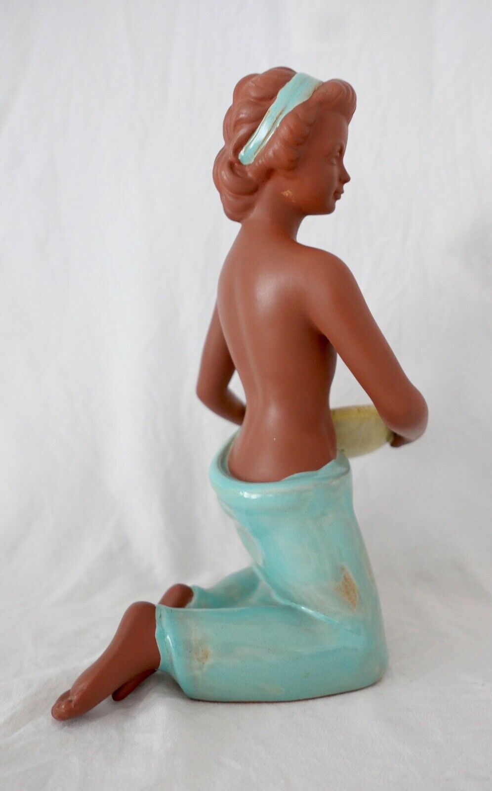 Seltene Keramik Figur 343 Akt Mädchen mit Schale GOLDSCHEIDER WIEN 1950er 29cm - Antikhandel-Stuttgart