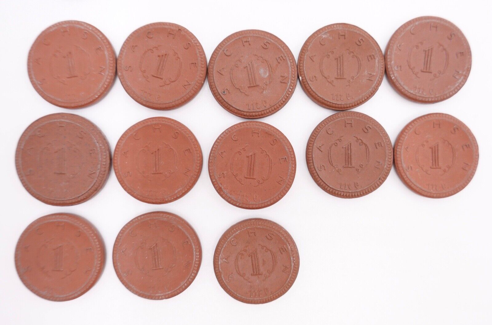 Posten Meissen Böttger Porzellan Münze Taler 1921 Notgeld Mark & Pfennig - Antikhandel-Stuttgart