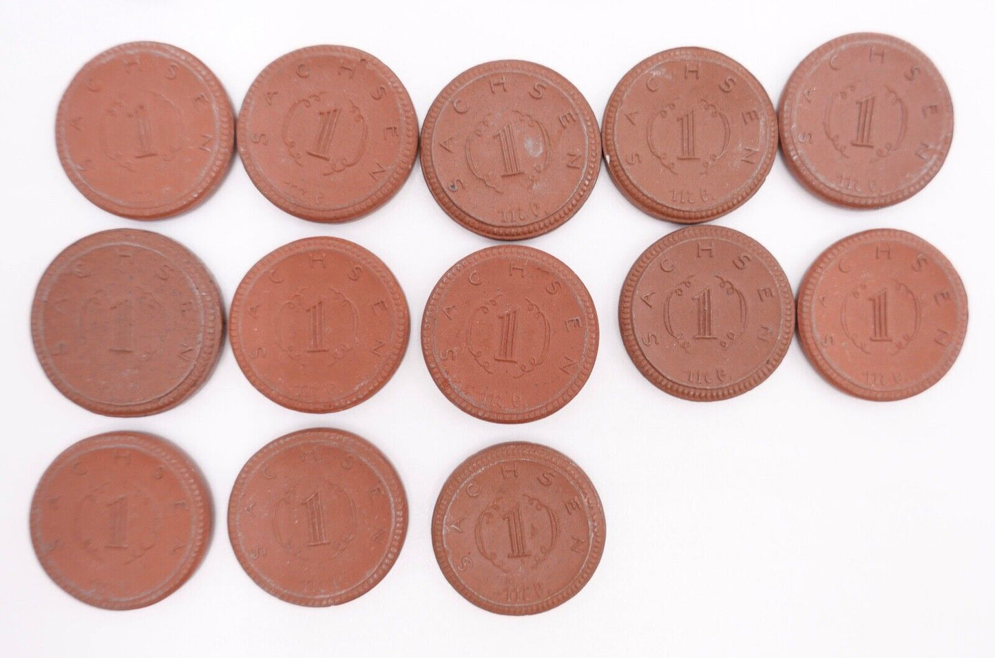 Posten Meissen Böttger Porzellan Münze Taler 1921 Notgeld Mark & Pfennig - Antikhandel-Stuttgart