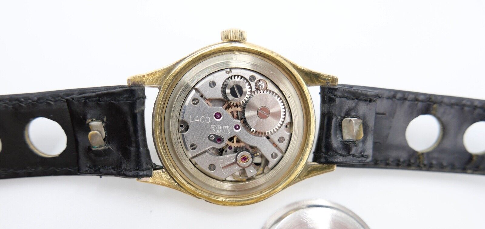 vintage Ende 50er Jahre LACO Sport Herrenuhr Cal. 26 vergoldet - Antikhandel-Stuttgart