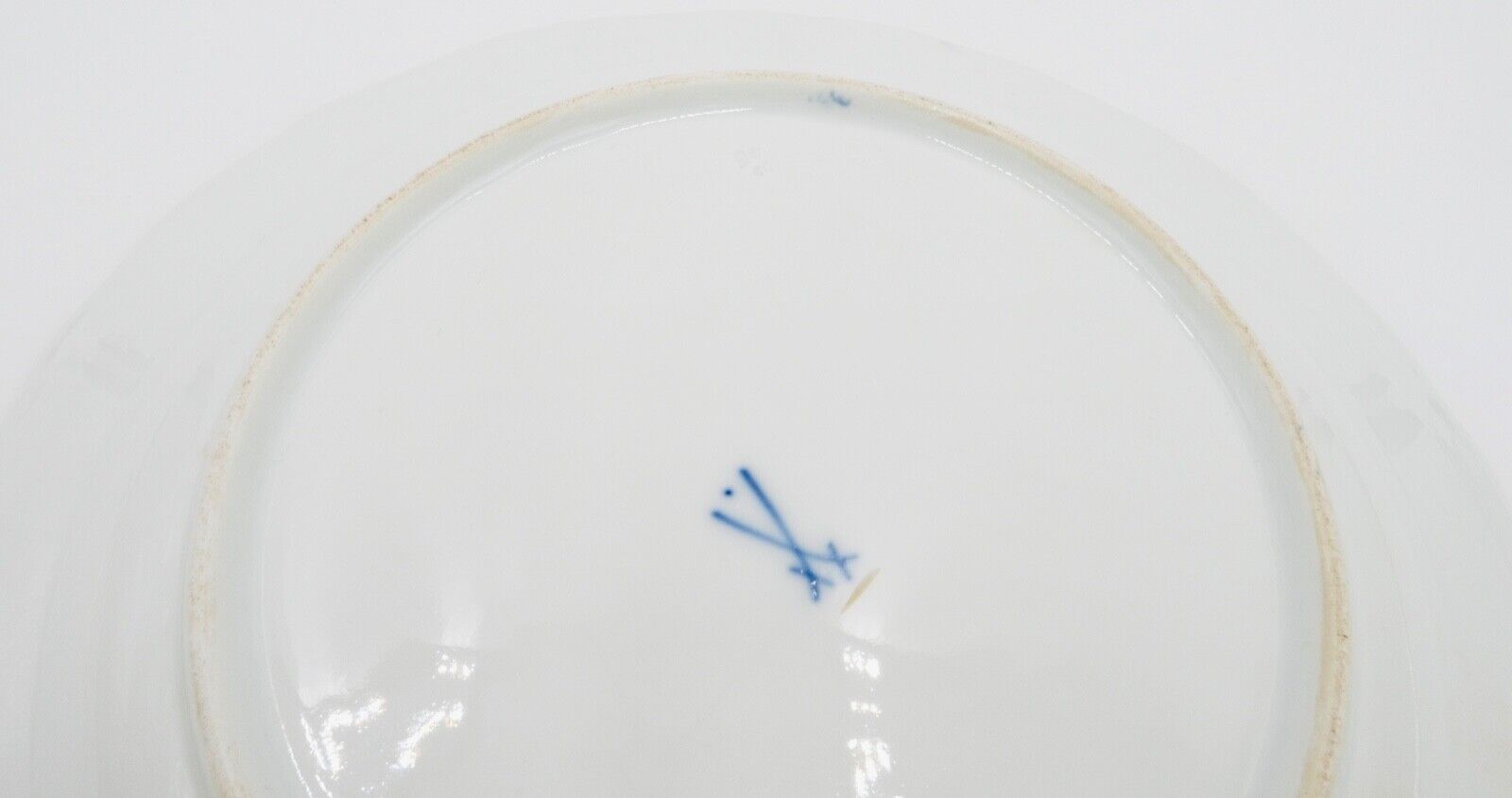 Meissen Kuchenteller Dessertteller Teller Ø21cm Goldrand blaue Blumen Goldgräser - Antikhandel-Stuttgart