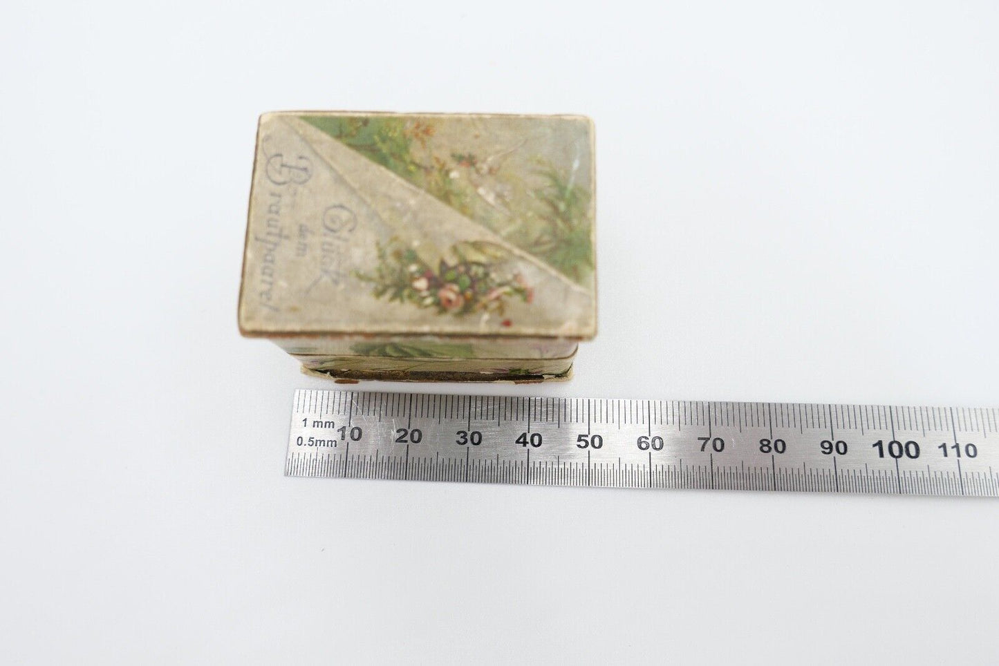 antikes Ringetui um 1900 Doppeletui 4,5x3x3 cm Hochzeit Glück dem Brautpaar - Antikhandel-Stuttgart