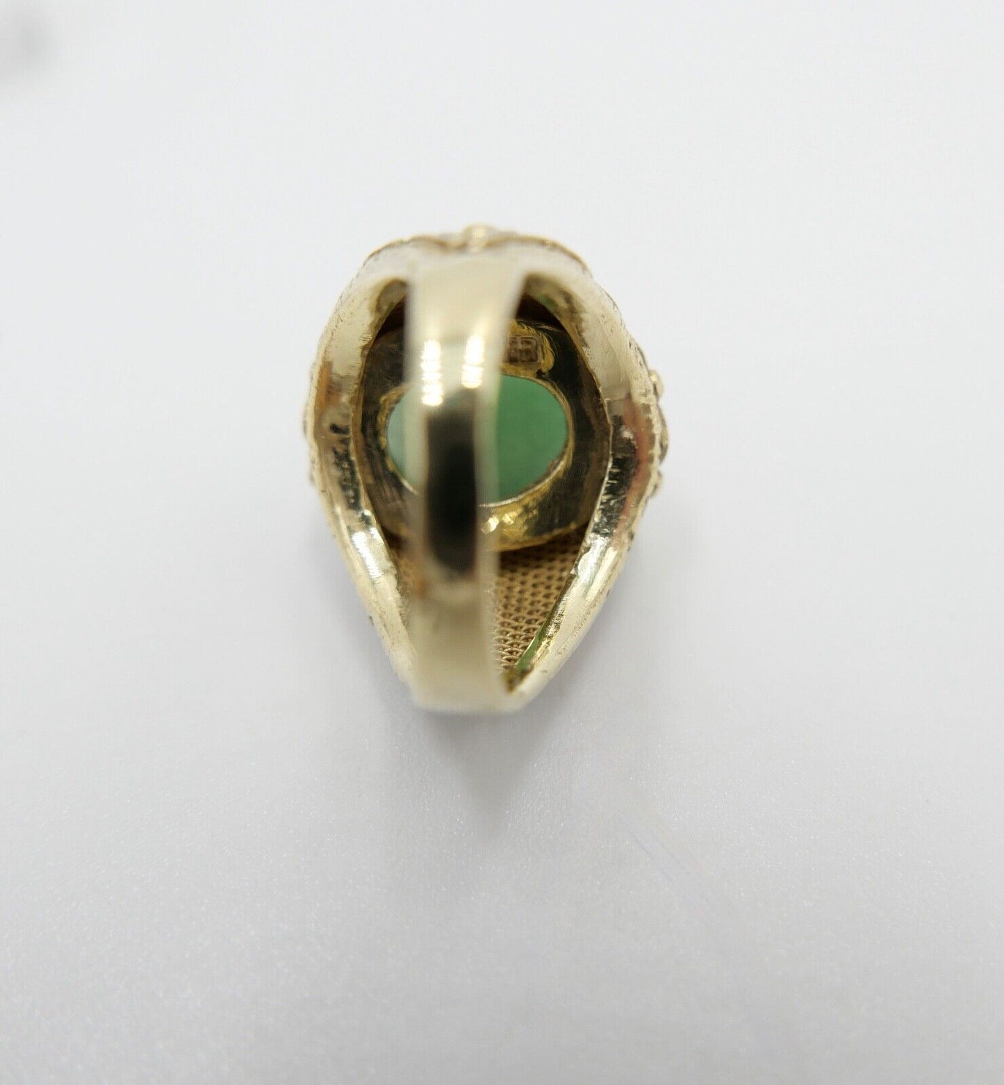 Alter Silber Ring China Silver Emaille & Jade Cabochon Email Gr. 51 vergoldet - Antikhandel-Stuttgart