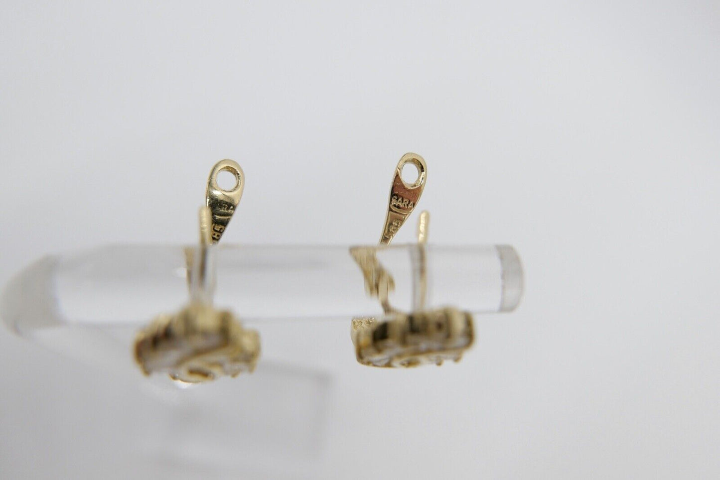 1,2 Ct Zirkonia Diamant Imitat Elegante Creolen Clips Gold 585 14K SARA Ohrringe - Antikhandel-Stuttgart