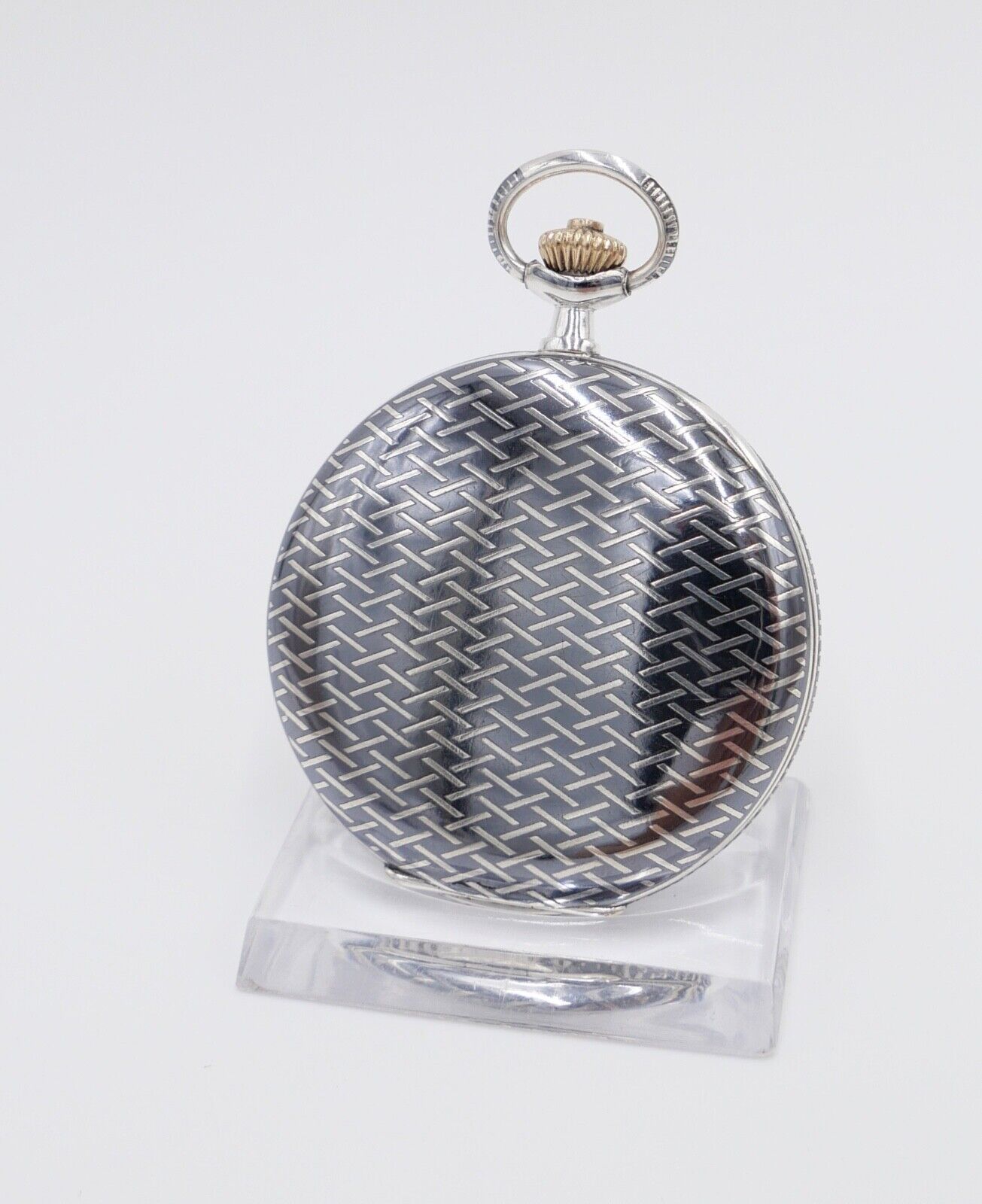 1901-1949 ART DECO SAVONETTE Taschenuhr HAVILA pocket watch Halbmond Krone Silbe - Antikhandel-Stuttgart