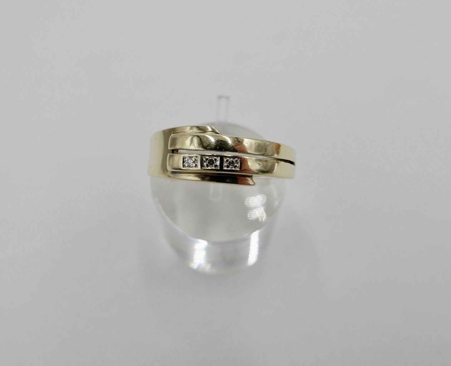 Massiver Damen Gelbgold Diamant / Brillant Ring 0,03 Ct 585 14K Gr. 61 PJ - Antikhandel-Stuttgart