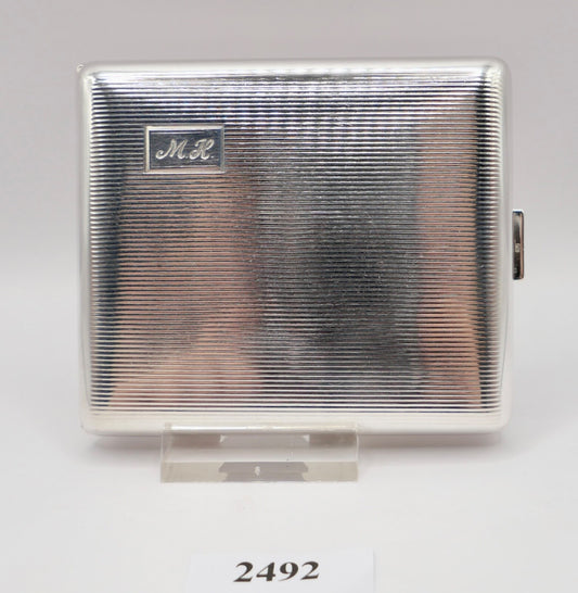 Altes Zigarettenetui 925 Silber Silberetui Gravur Monogramm Initialen M.H.