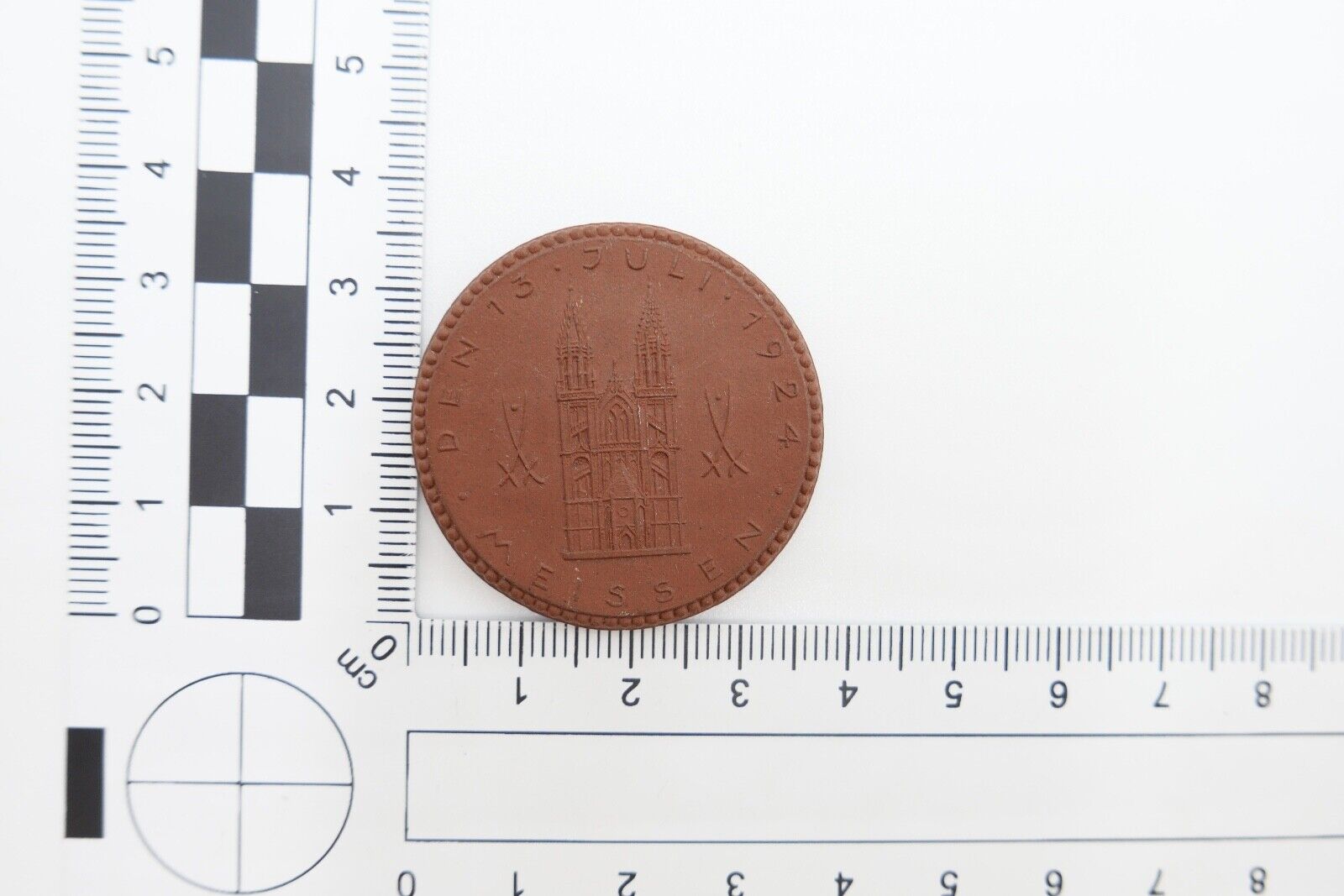 Meissen Porzellan Abzeichen Medaille 1924 Gauturnfest D 6 Mittellelbeturngaues - Antikhandel-Stuttgart