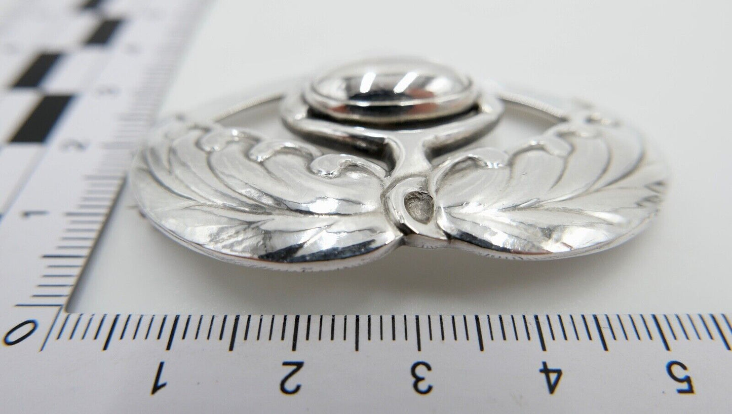 Alte große Georg Jensen 925 Sterling Silber Brosche GJ Pinienzapfen Artischocke - Antikhandel-Stuttgart