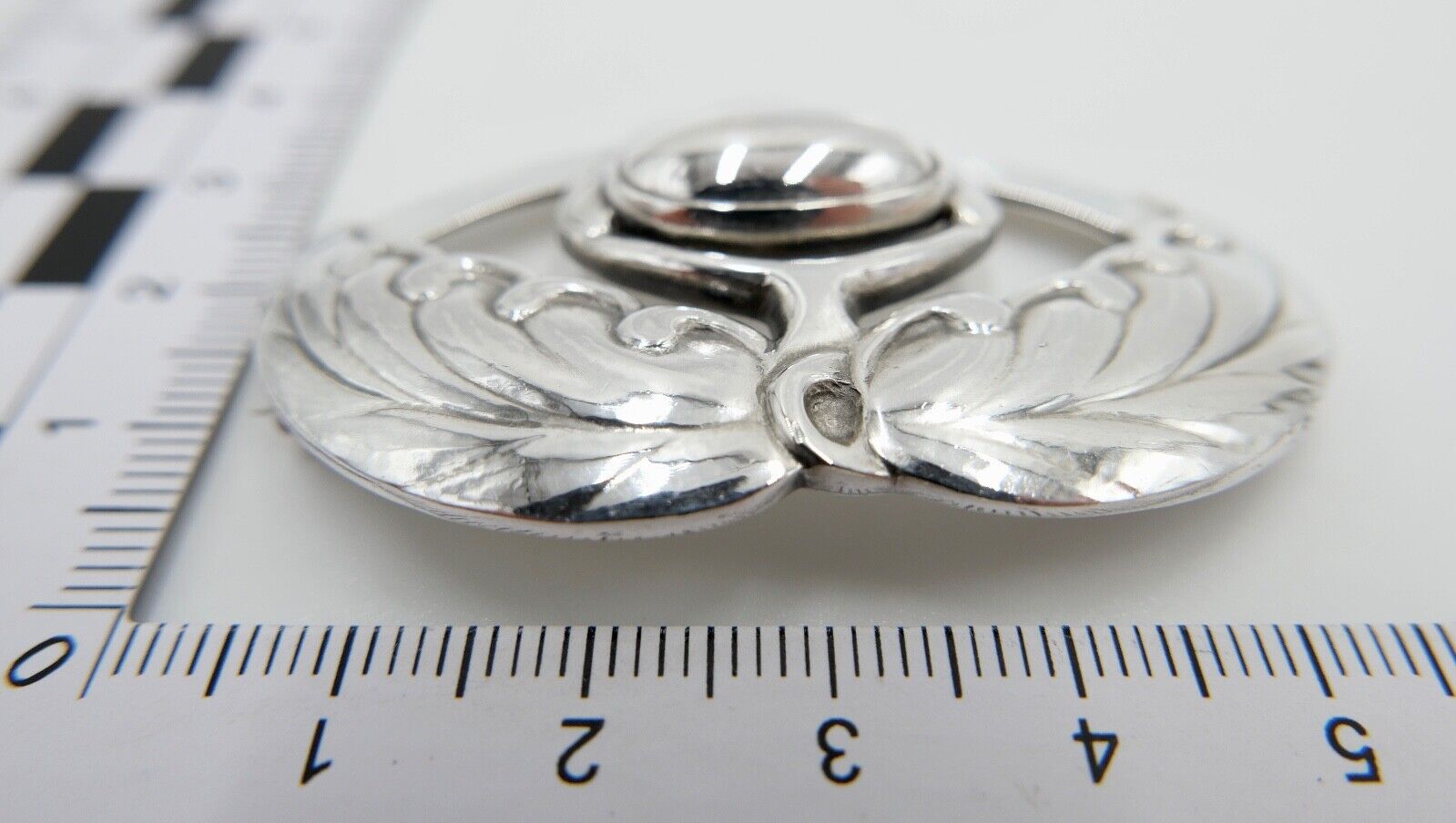 Alte große Georg Jensen 925 Sterling Silber Brosche GJ Pinienzapfen Artischocke - Antikhandel-Stuttgart
