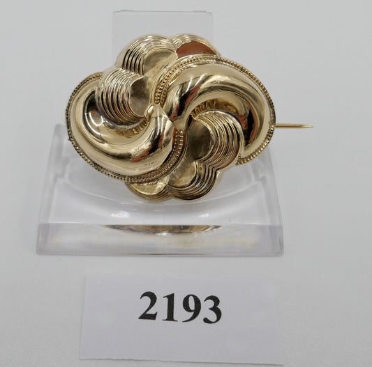 Antike Florale Biedermeier Barrock Brosche Silber / Vergoldet Ø 43x35 mm - Antikhandel-Stuttgart