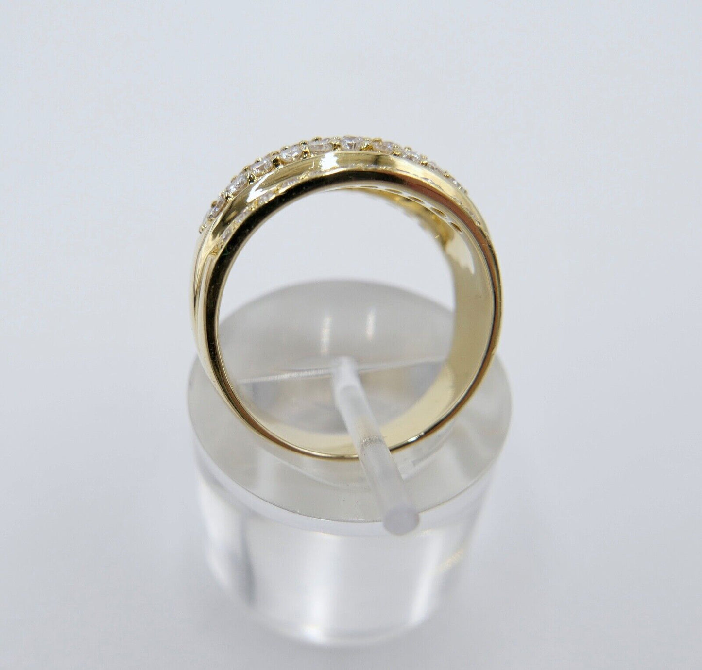 1,26 Ct Diamant Ring 585 14K Gelbgold mit 53 Brillanten besetz Gr. 55 aus 1990er - Antikhandel-Stuttgart