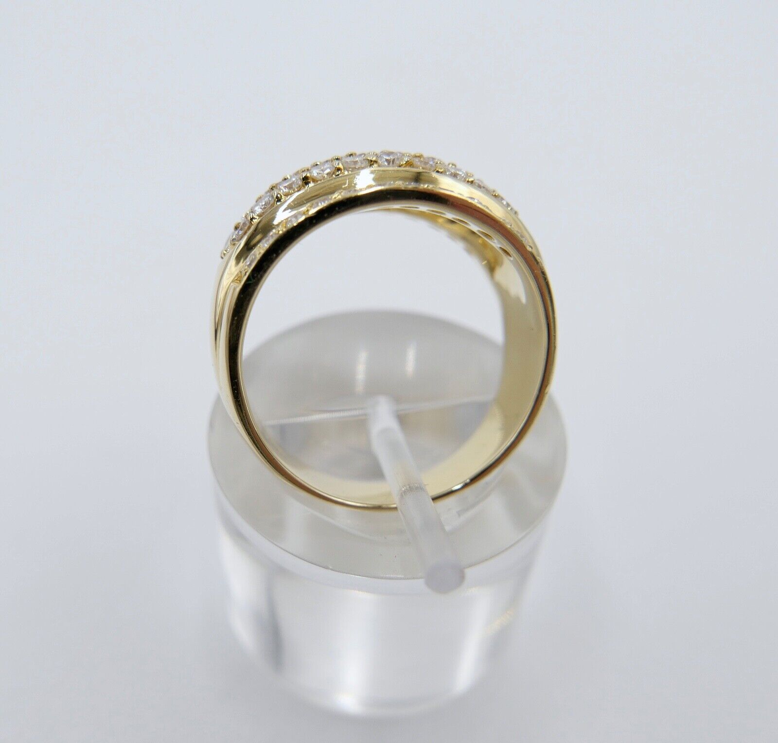 1,26 Ct Diamant Ring 585 14K Gelbgold mit 53 Brillanten besetz Gr. 55 aus 1990er - Antikhandel-Stuttgart