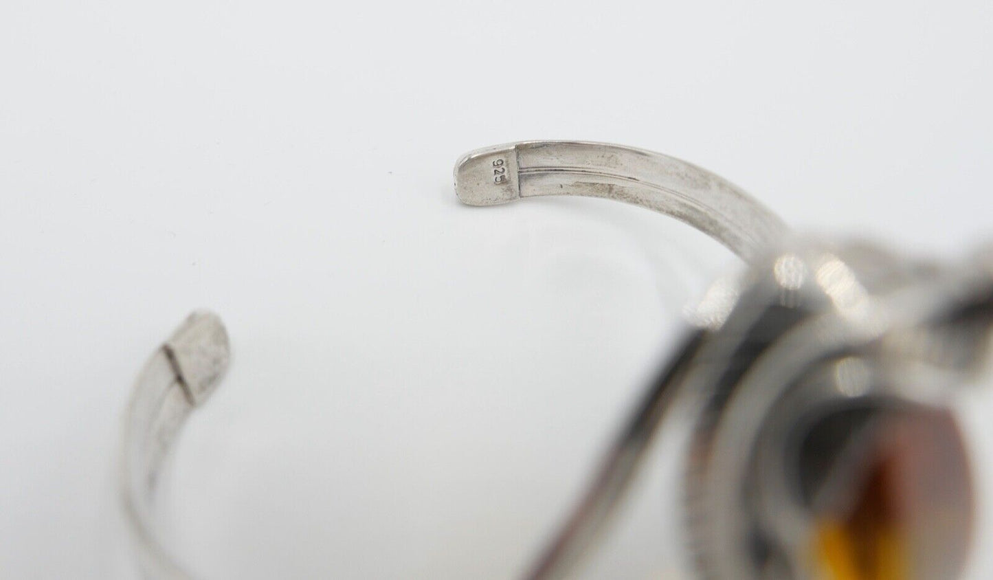 vintage Silber 925 Bernstein Armband floral Armreif Sterlingsilber - Antikhandel-Stuttgart