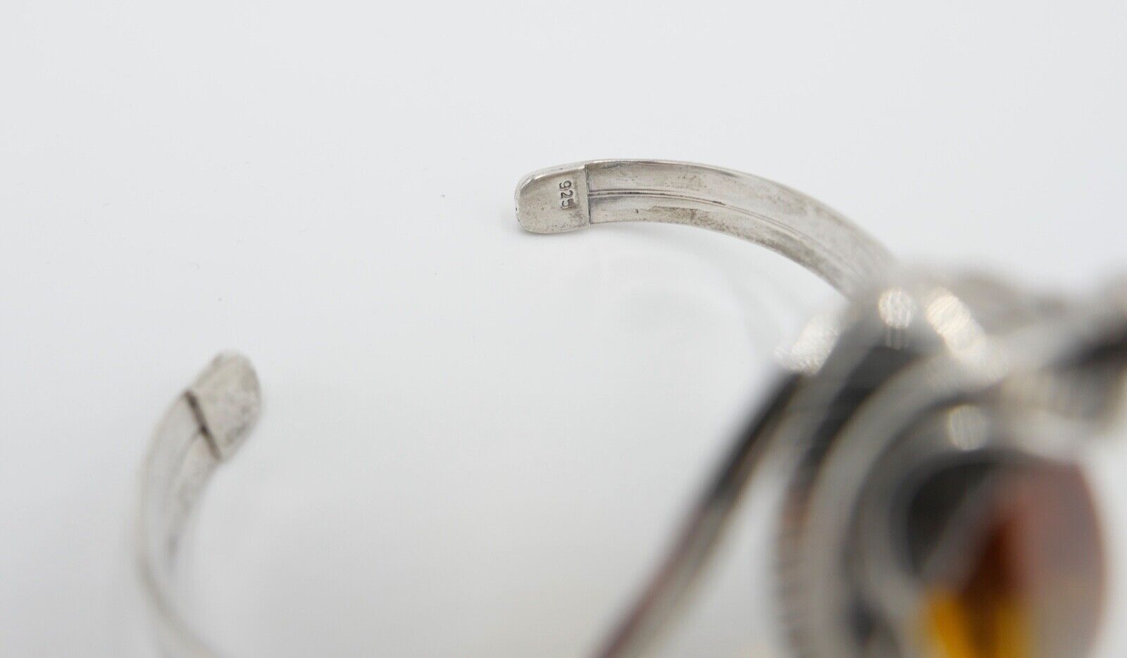 vintage Silber 925 Bernstein Armband floral Armreif Sterlingsilber - Antikhandel-Stuttgart