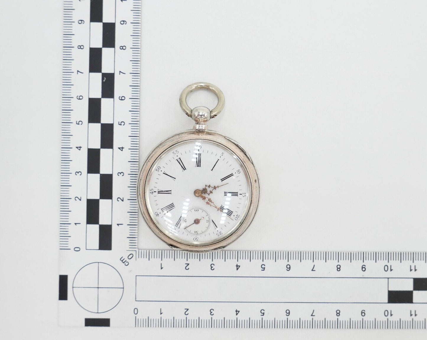 um 1900 Manufacture d´Horlogerie Lion 800 Silber Taschenuhr mit Schlüsselaufzug - Antikhandel-Stuttgart