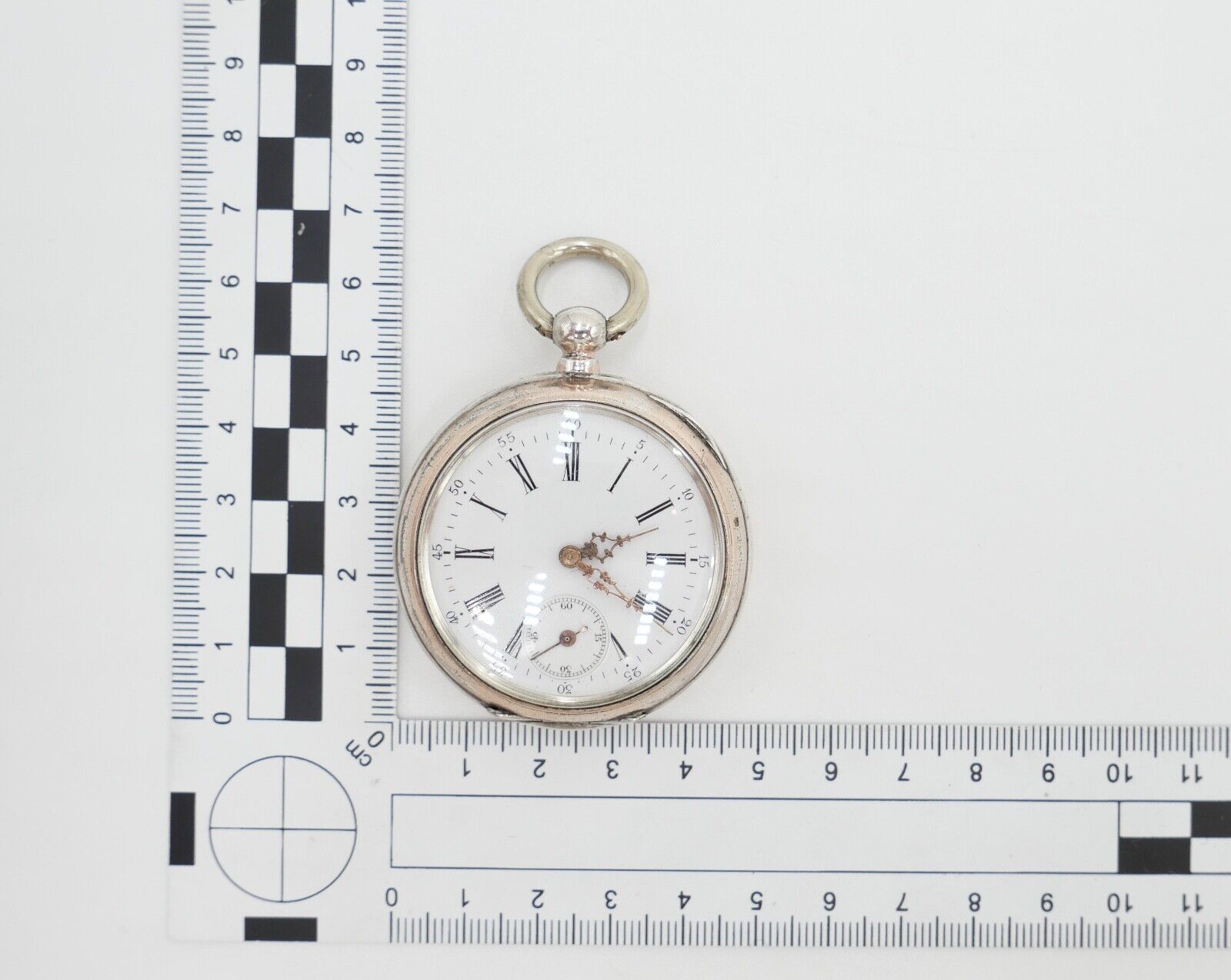 um 1900 Manufacture d´Horlogerie Lion 800 Silber Taschenuhr mit Schlüsselaufzug - Antikhandel-Stuttgart