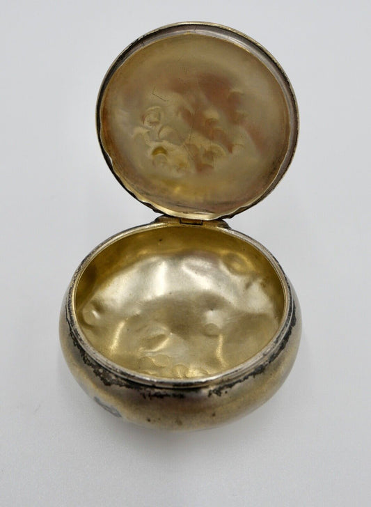 antike kleine Pillendose Deckeldose Tabatiere vergoldet um 1900 - Antikhandel-Stuttgart