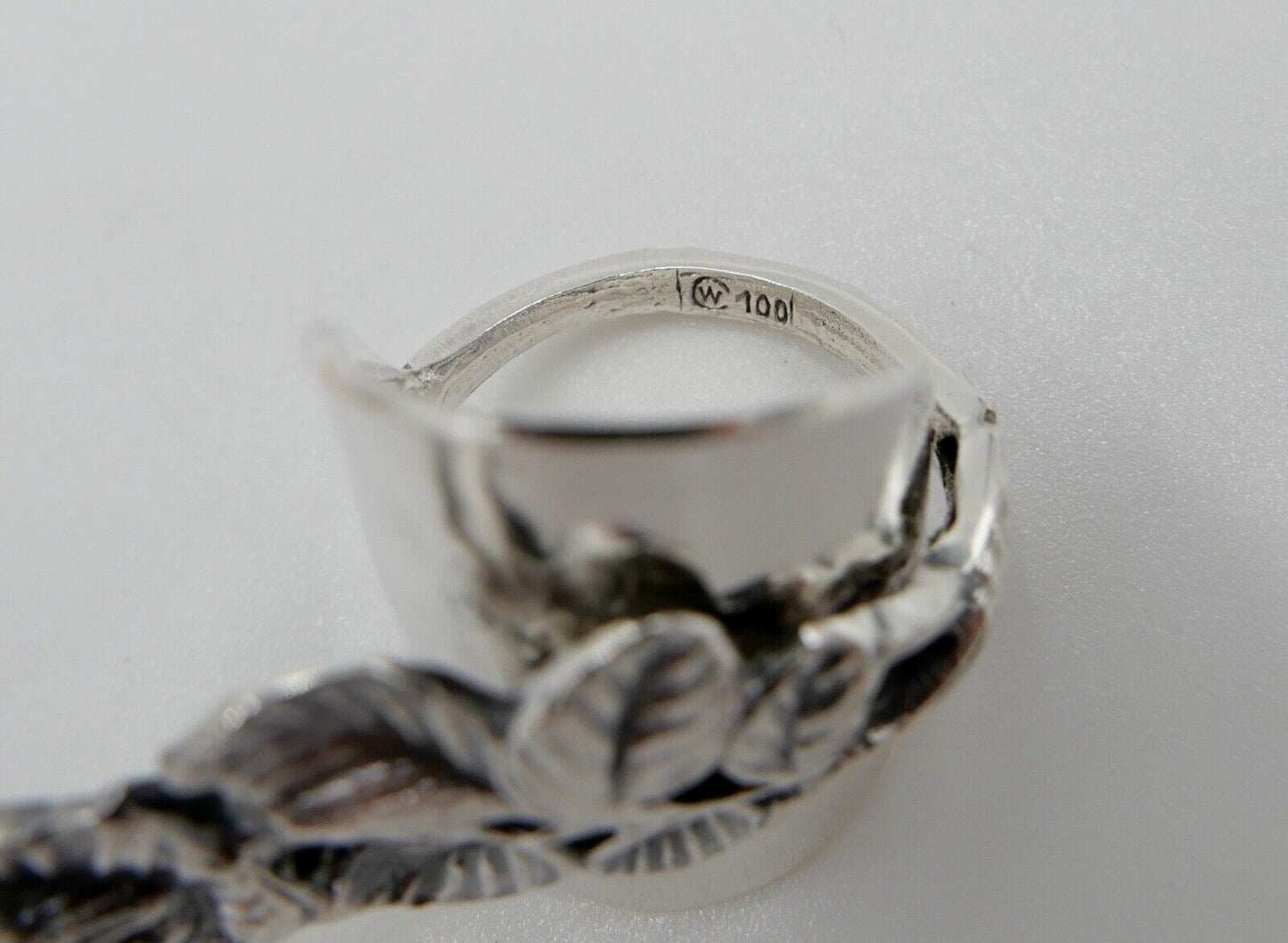 SELTENER Christoph Widmann Damenring versilbert CW 100 Gr. 61 Hildesheimer Rose - Antikhandel-Stuttgart