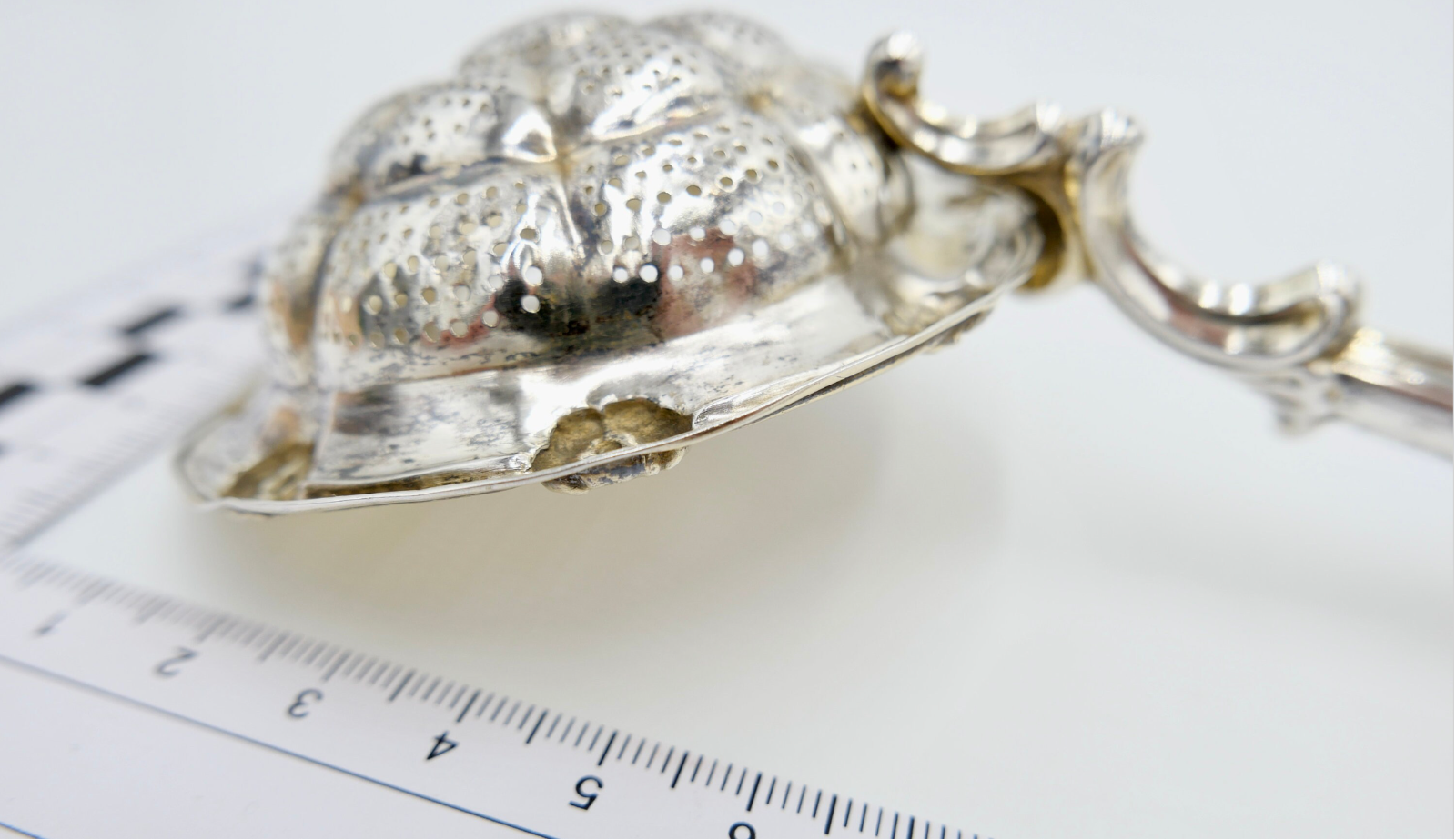 Alter - Antiker Teesieb Siebkelle SILBER 13 LOT vergoldet um 1850 - Antikhandel-Stuttgart