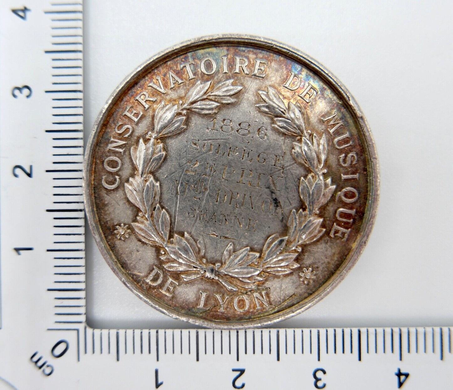 Medaille " Conservatoire de Musique " 1886 " VILLE DE LYON " Drivons Silber PRIX - Antikhandel-Stuttgart