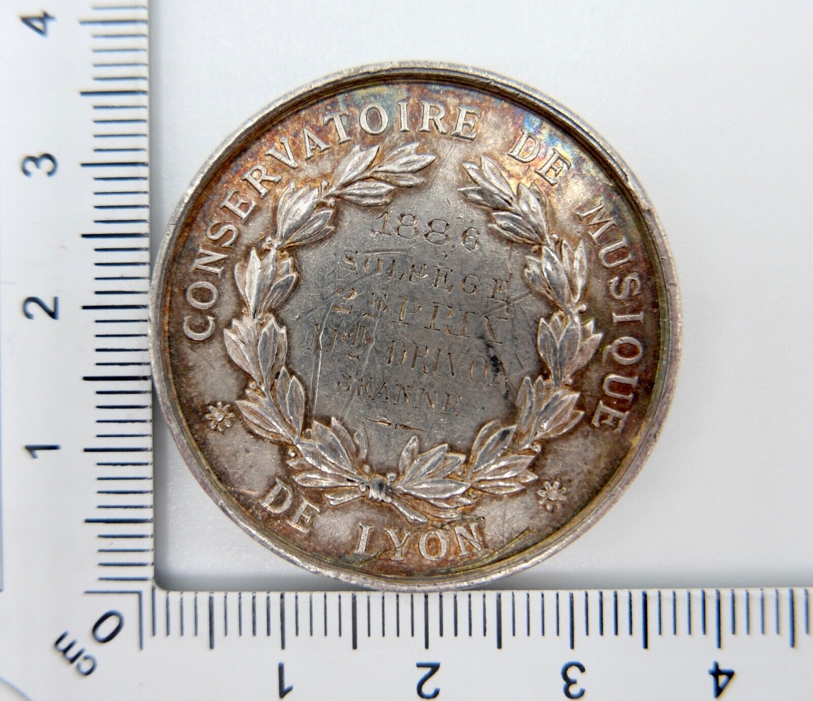 Medaille " Conservatoire de Musique " 1886 " VILLE DE LYON " Drivons Silber PRIX - Antikhandel-Stuttgart