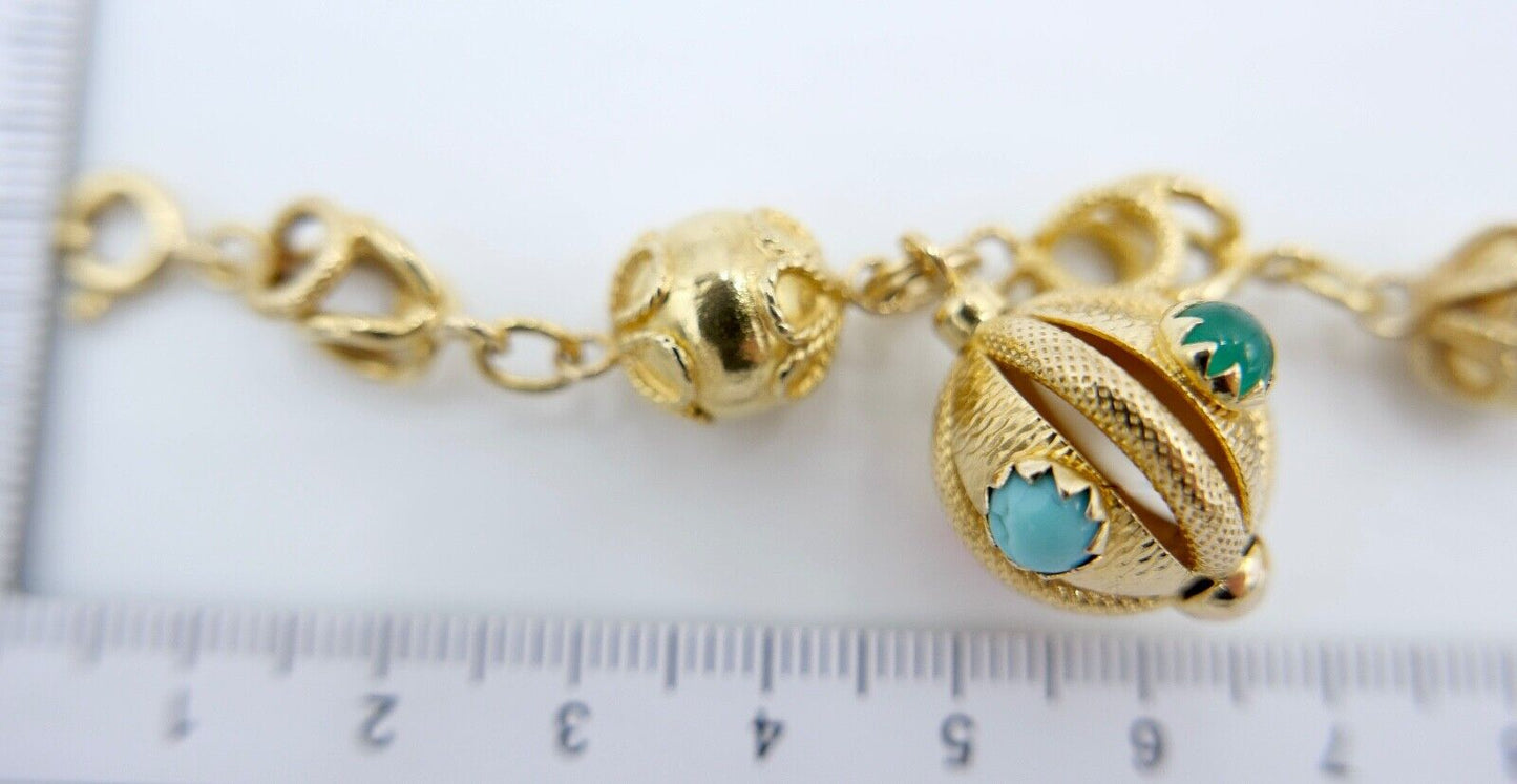 seltenes Bettelarmband Gold Armband 750 / 18K mit bunten Edelsteinen UNOAERRE - Antikhandel-Stuttgart