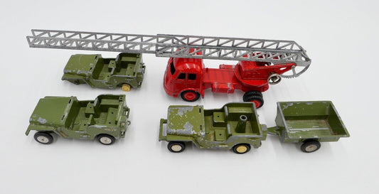 Posten 4 Stück Gama Toys Modellautos Feuerwehr 710 904-5-6 Jeep Militär - Antikhandel-Stuttgart