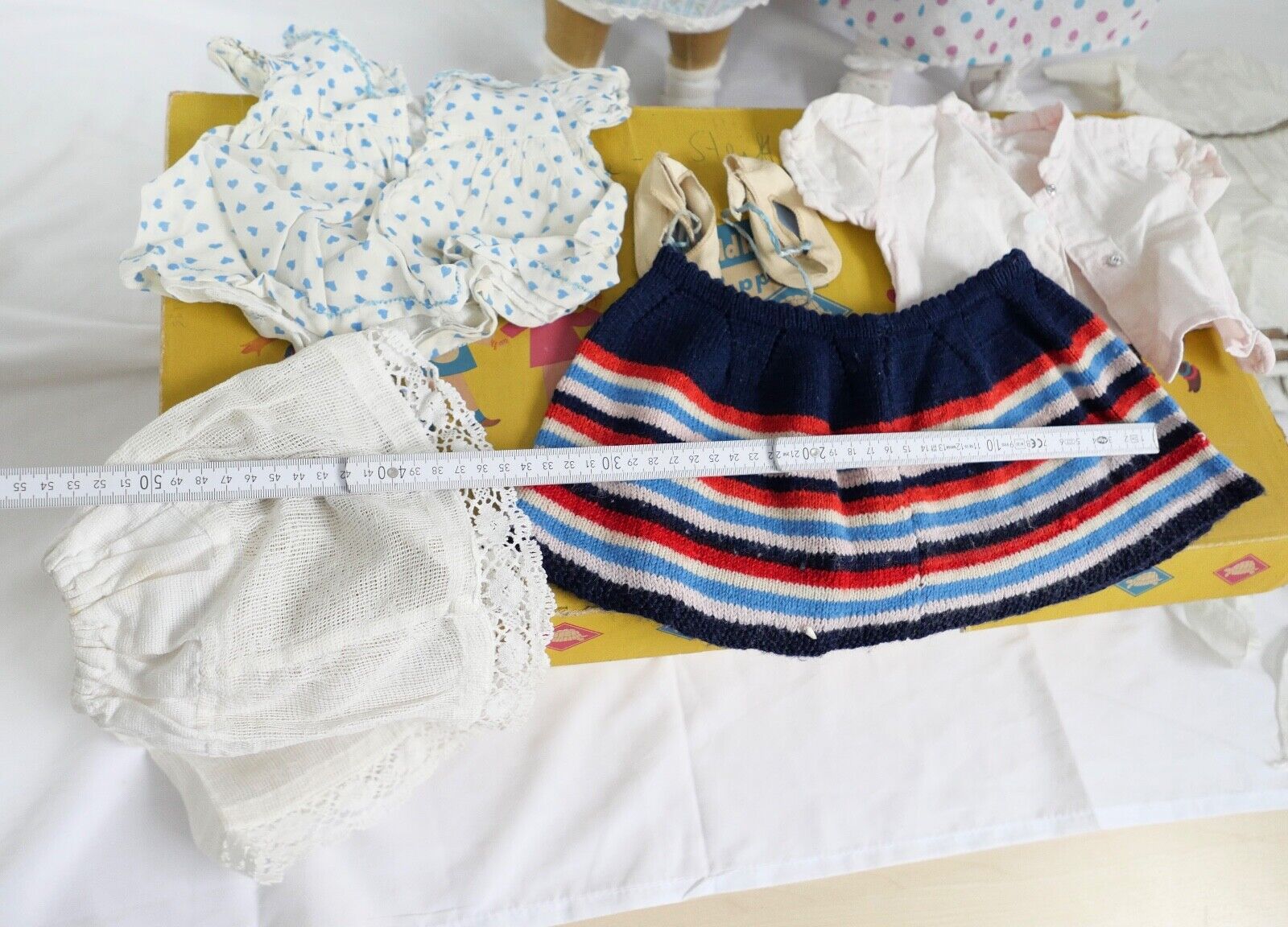 2x alte SCHILDKRÖT Puppen Puppe mit Original Karton & Kleidung 130 / 55 1/2 53 - Antikhandel-Stuttgart