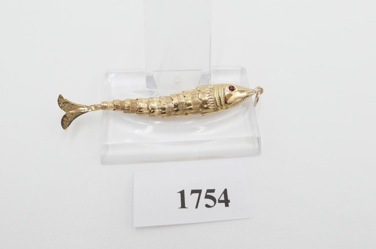 antik um 1938 beweglicher Fisch Anhänger Gold 800 Gelenkanhänger Portugal - Antikhandel-Stuttgart