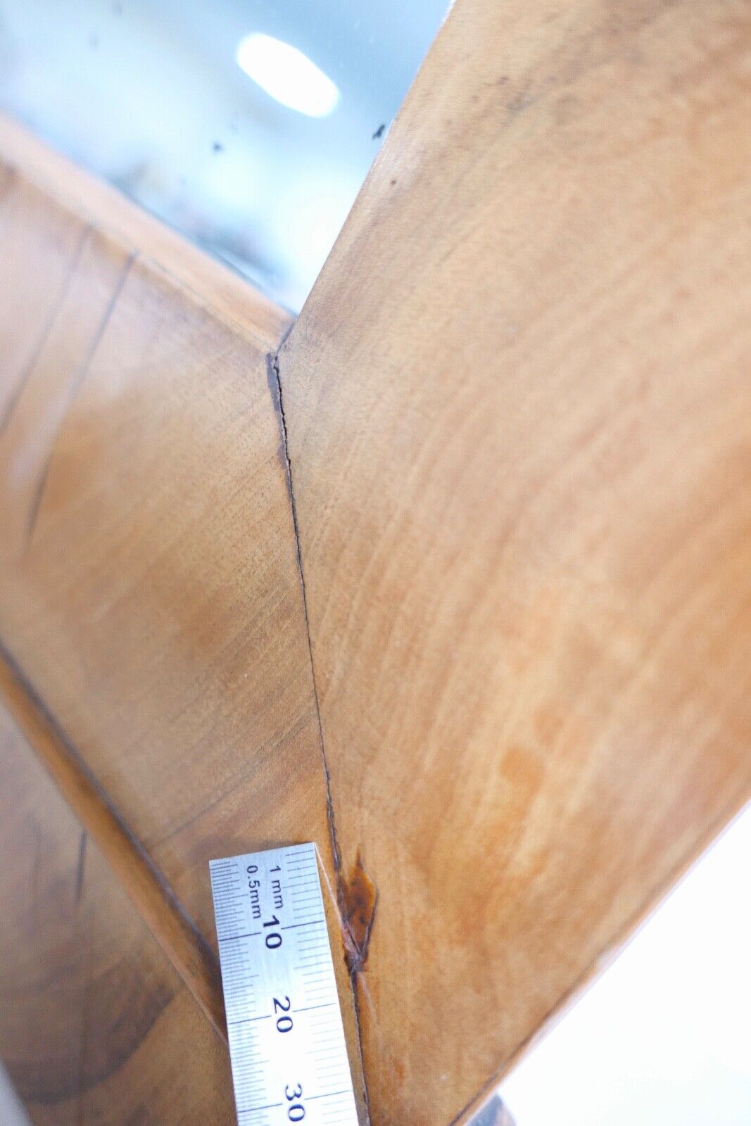 um 1820 / 1830 Biedermeier Spiegel Nussbaum Holz 100x60cm - Antikhandel-Stuttgart