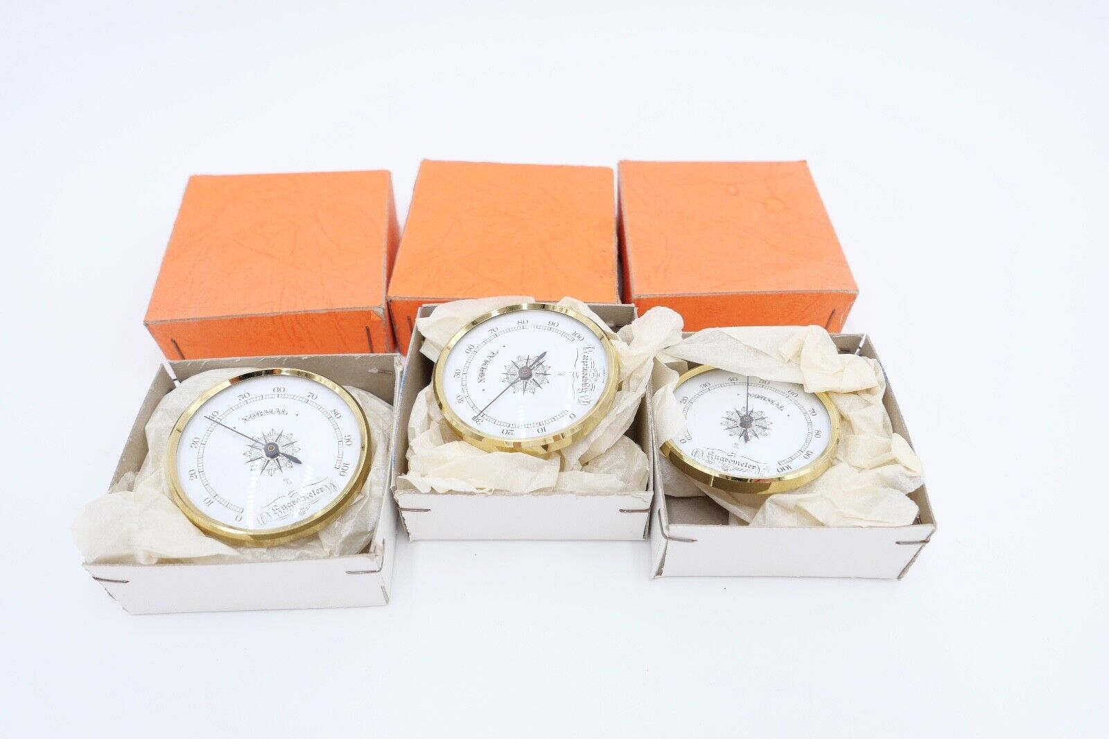 NEU aus Uhrmacherauflösung 80er Jahre 3x Hygrometer Zigarre Tabak Zubehör - Antikhandel-Stuttgart