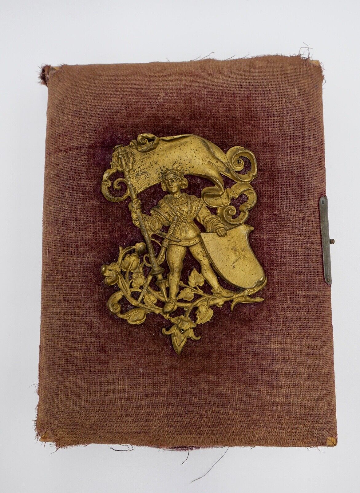 Antikes Fotoalbum Stoff inkl. Fotos Militaria Soldaten & Familien Portrait 1900 - Antikhandel-Stuttgart