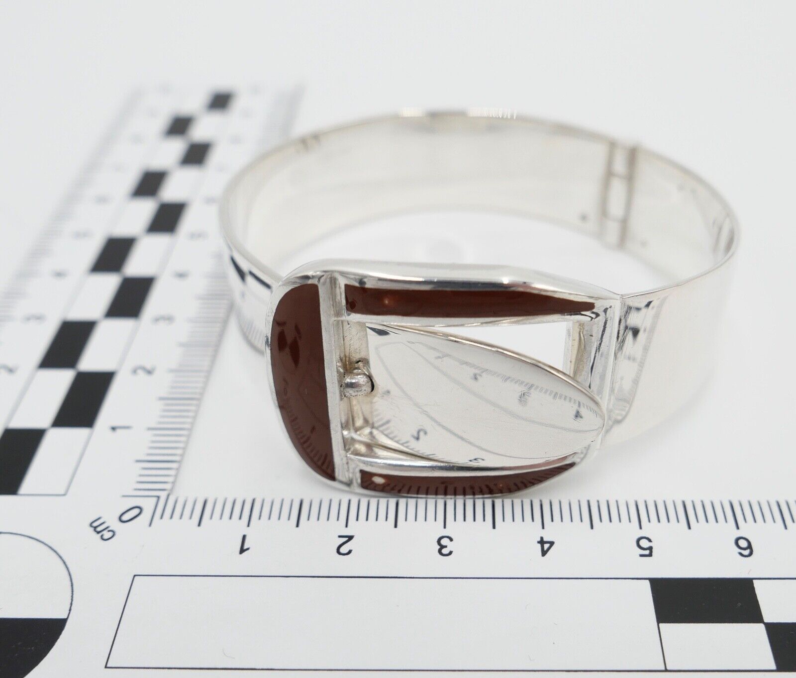 Vintage Gucci Armreif Spange Gürtel Emaille Enamel 800 Bracelet FI195 ITALY 1970 - Antikhandel-Stuttgart