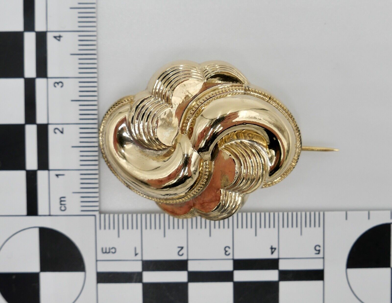 Antike Florale Biedermeier Barrock Brosche Silber / Vergoldet Ø 43x35 mm - Antikhandel-Stuttgart