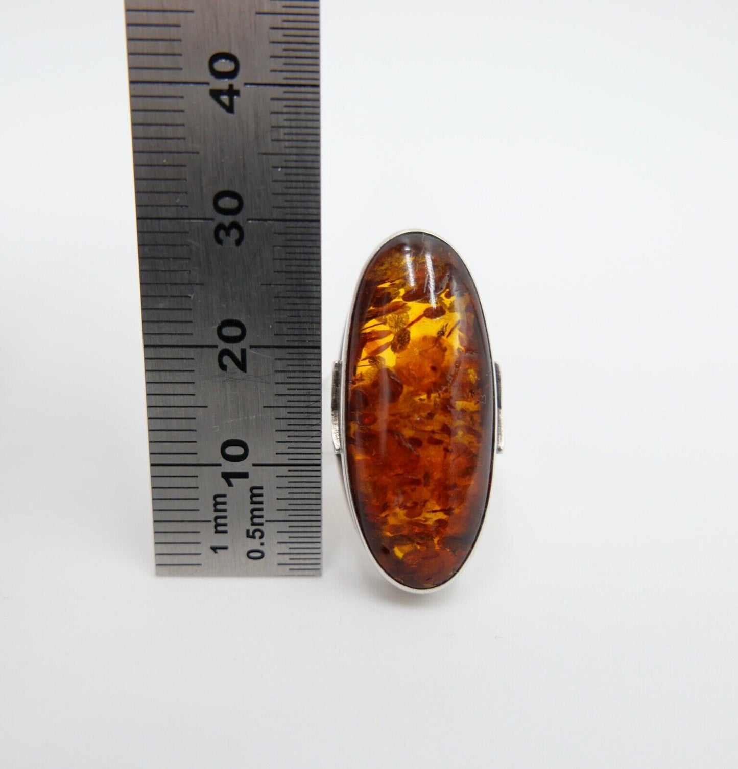 Art Deco FISCHLAND Bernstein Gr. 62 Ring 6,2 gr silber 835 vintage silver - Antikhandel-Stuttgart