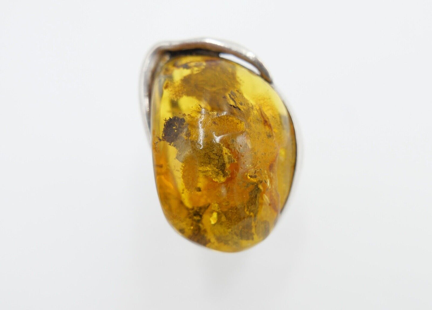 80er Jahre Designer Ring Bernstein Silber 925 Gr. 58 Frauenkopf G Danzig Polen - Antikhandel-Stuttgart