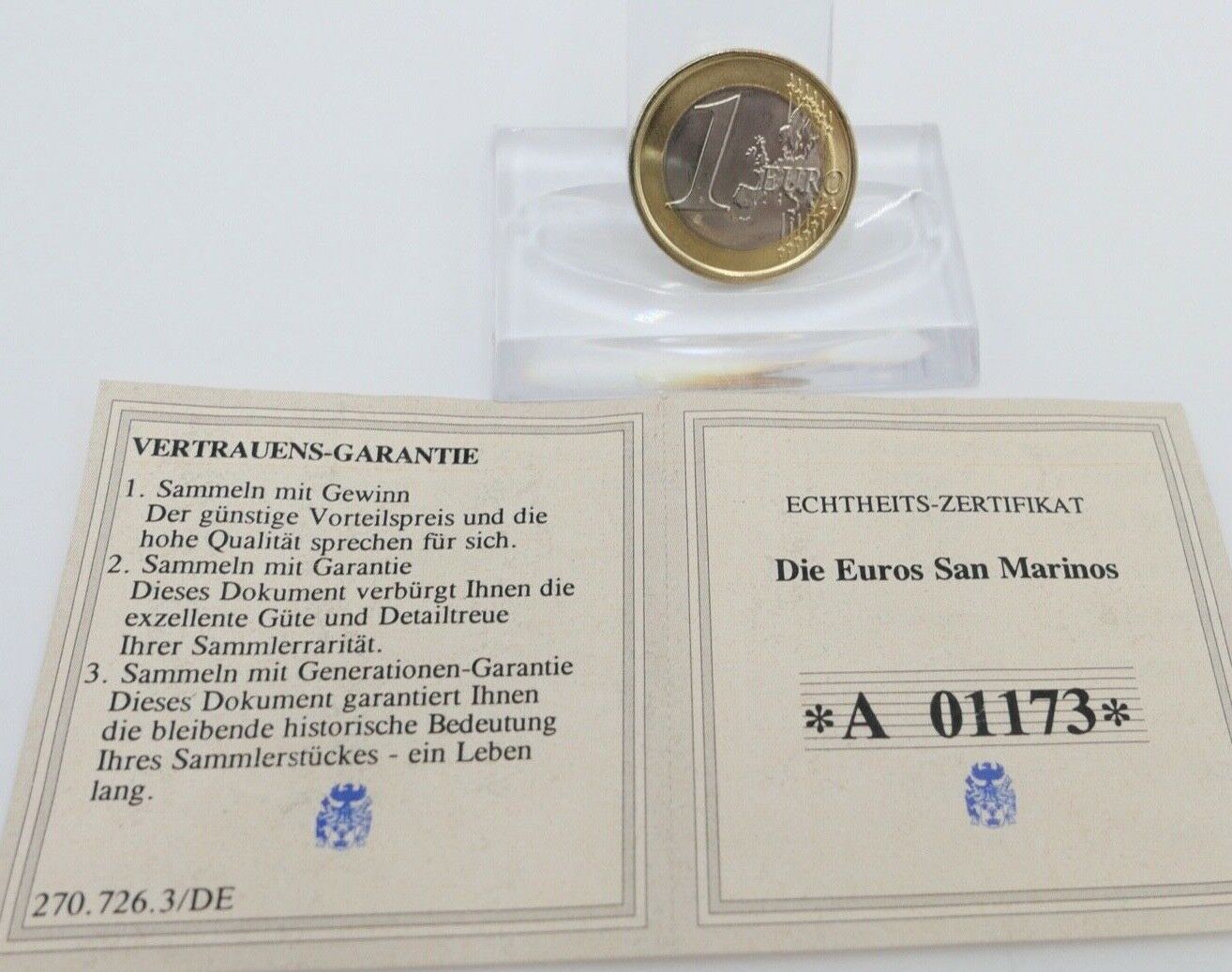 San Marino 1 Euro 2009 R in Kapsel sehr schön - Antikhandel-Stuttgart