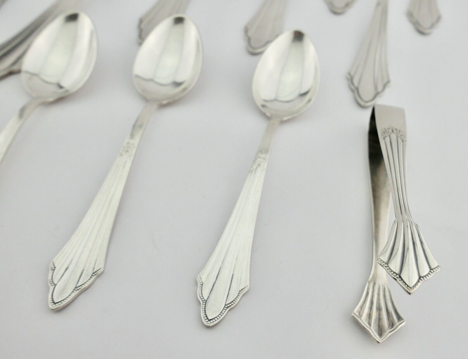 21 Tlg WMF 900 Fächermuster 90er cutlery Besteck Gabel Löffel Schöpfer Zange - Antikhandel-Stuttgart