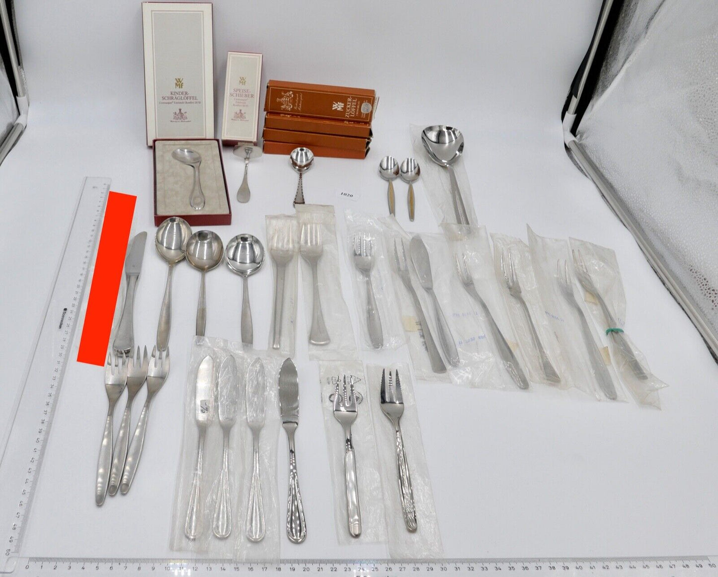 - NEU - OVP - 31 Teile WMF Cromargan Fischbesteck Kinderlöffel Speißeschieber - Antikhandel-Stuttgart