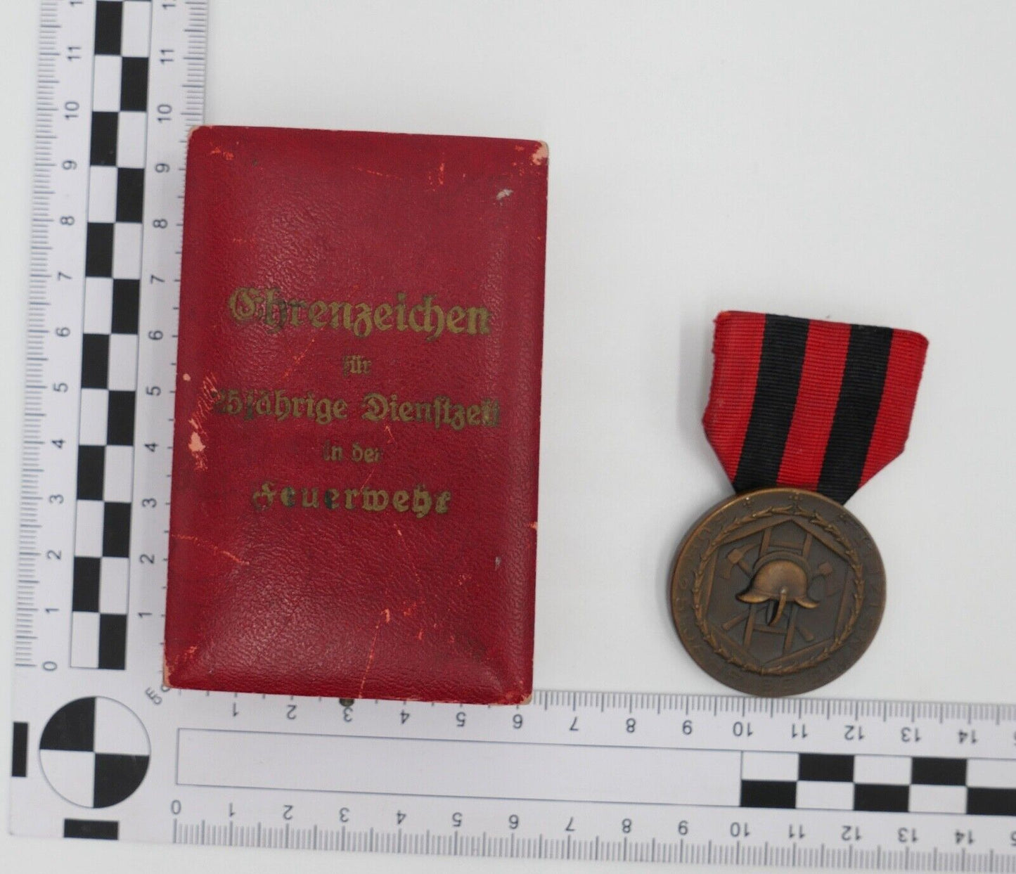 Feuerwehr Ehrenzeichen 25 Jahre Freistaat Württemberg 1920 im ETUI - Antikhandel-Stuttgart