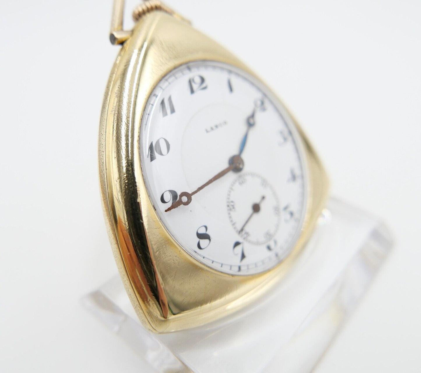 Taschenuhr Seltene Dreieckige LANCO vergoldet pocket watch Dreieck Plaque Or - Antikhandel-Stuttgart