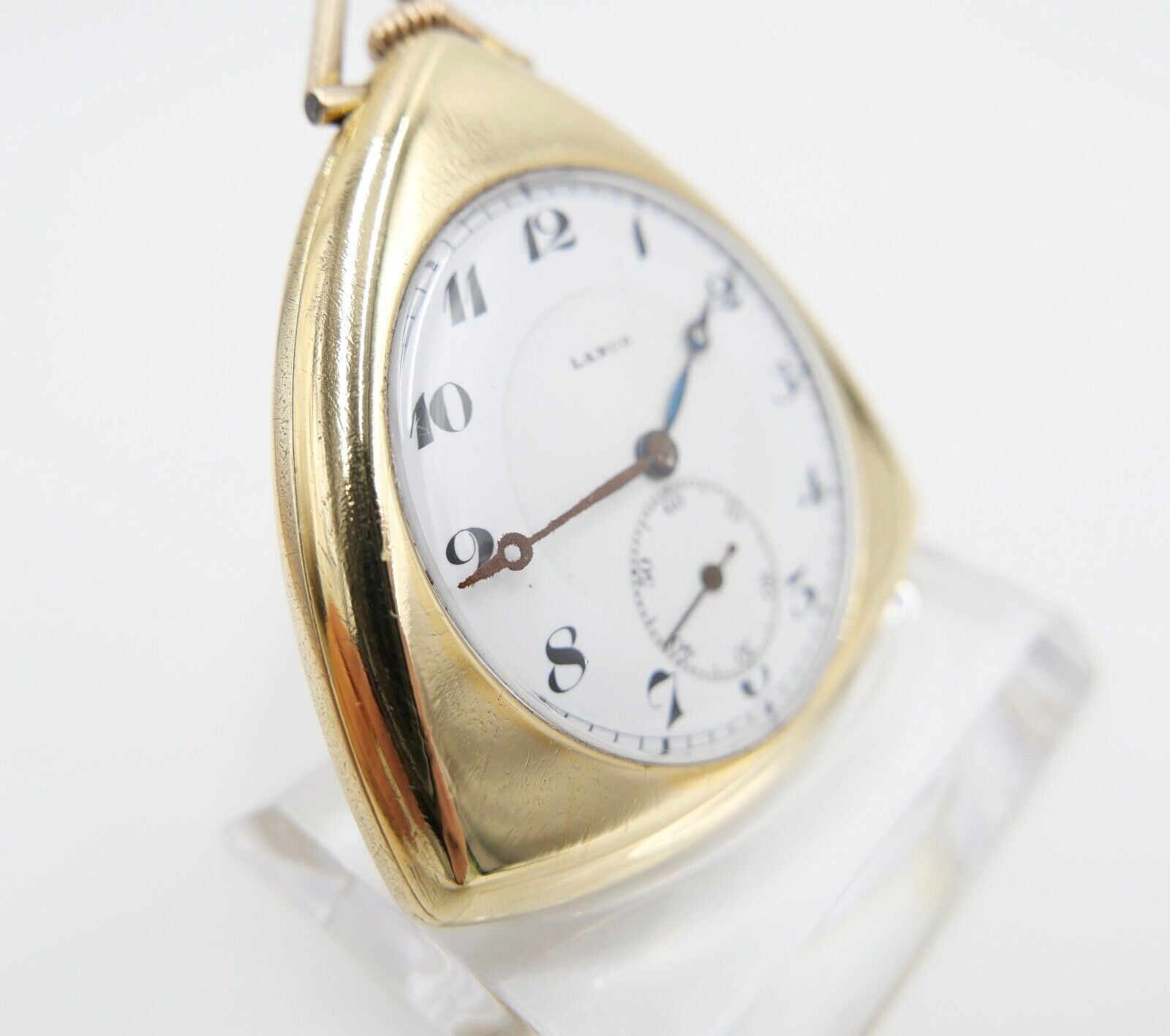 Taschenuhr Seltene Dreieckige LANCO vergoldet pocket watch Dreieck Plaque Or - Antikhandel-Stuttgart