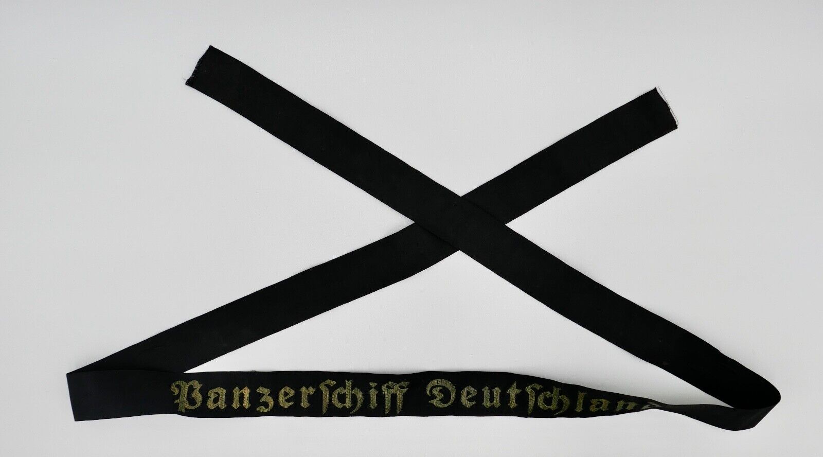 Mützenband " Panzerschiff Deutschland " Kriegsmarine WK WW Cap Tally Original - Antikhandel-Stuttgart