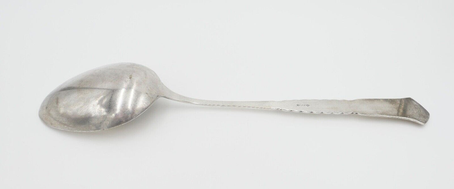 SCF Dänemark 2 Türme XXL Suppenlöffel 36 cm versilbert Monogramm EB gehämmert - Antikhandel-Stuttgart